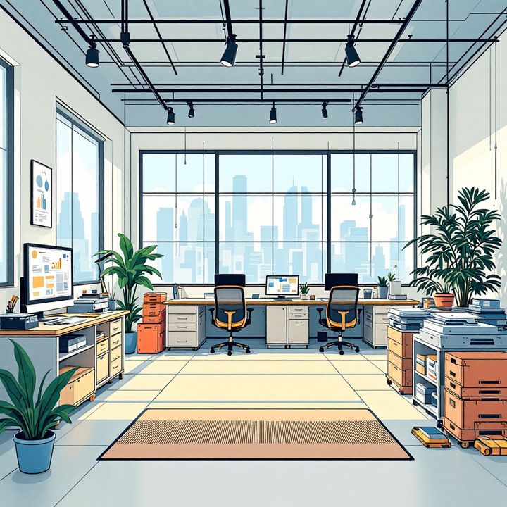 Ingenieurbüro mit Planunterlagen