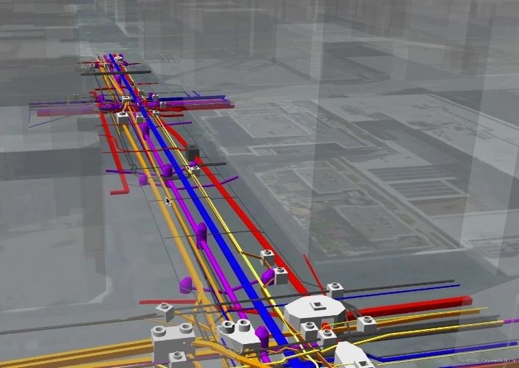 BIM-Modell von Werkleitungen im Untergrund