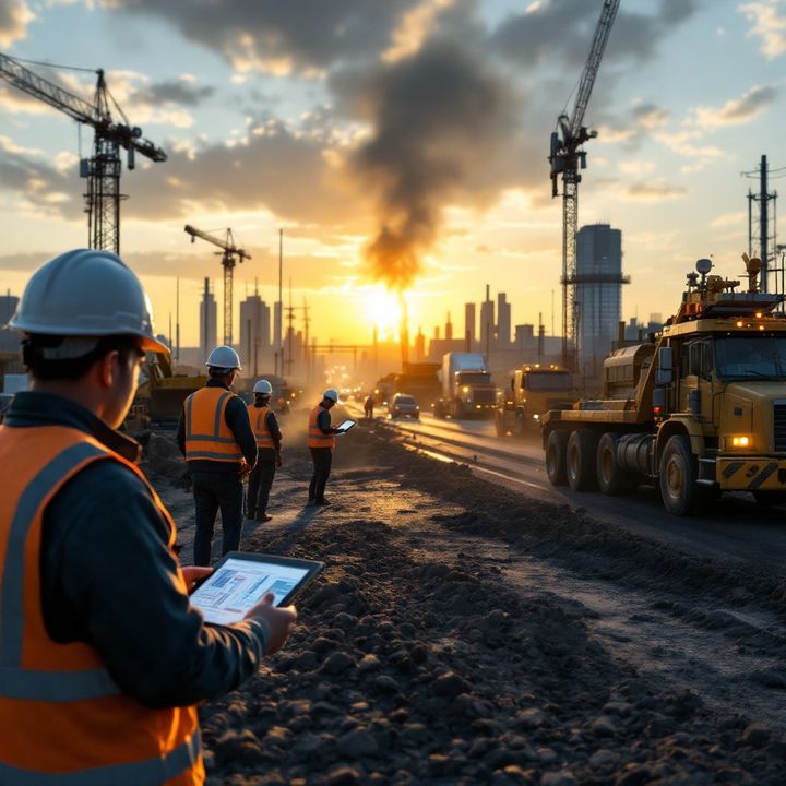 Baustelle im Strassen- und Werkleitungsbau